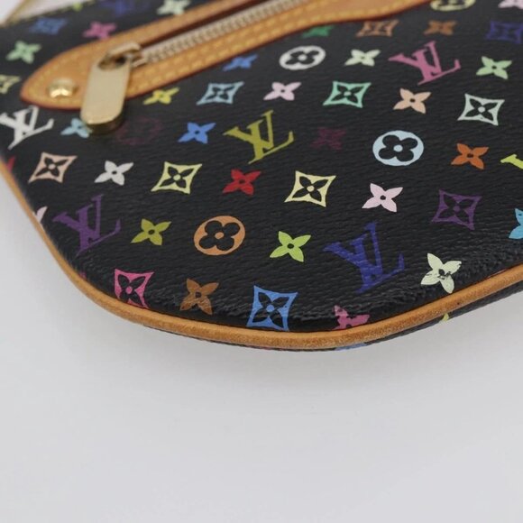 LOUIS VUITTON Monogram Multicolor Pochette GM Pouch Black M60027 LV Auth 144890V - Picture 3 of 16